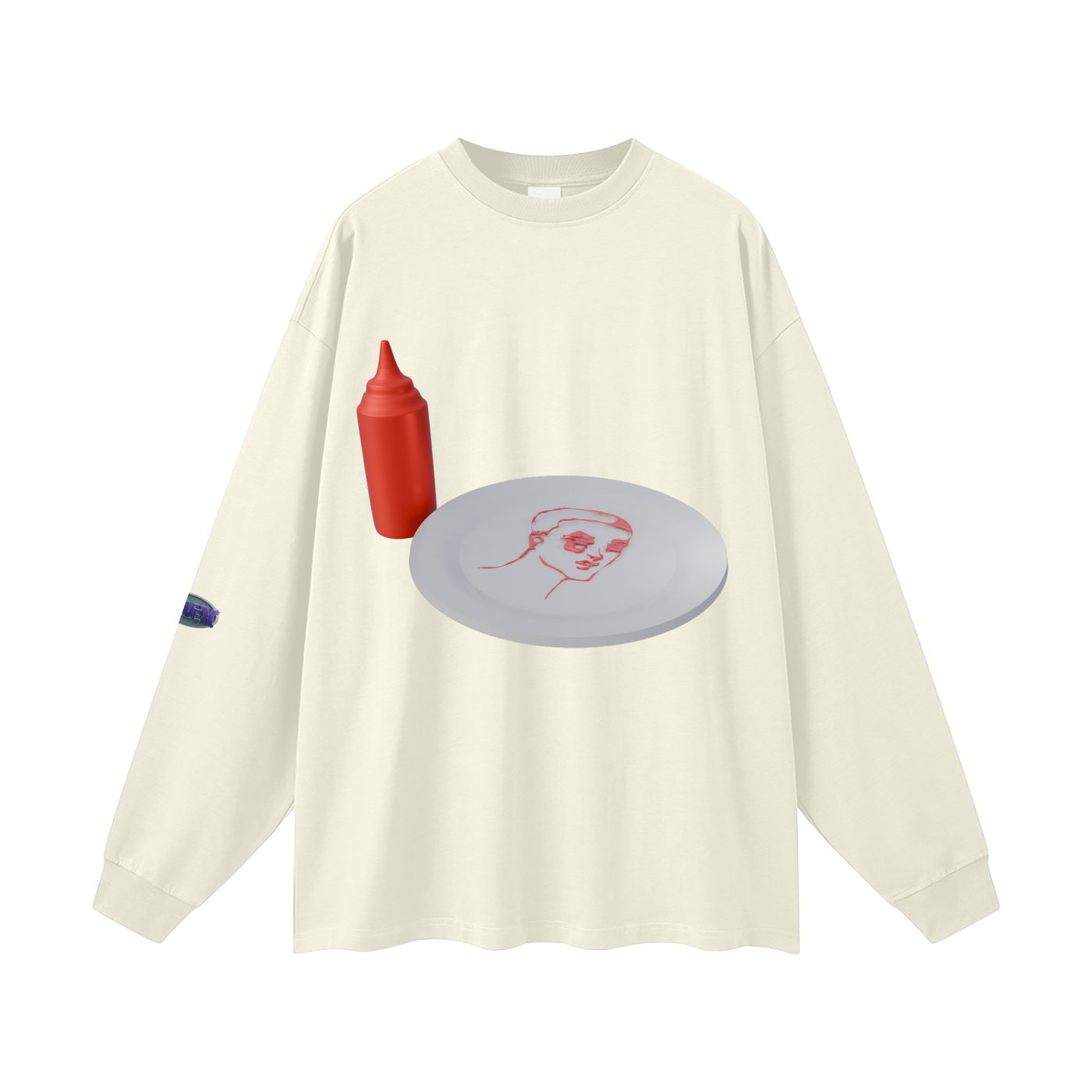 Phaeron-character design ketchup Oversized Unisex Long Sleeve T-Shirt