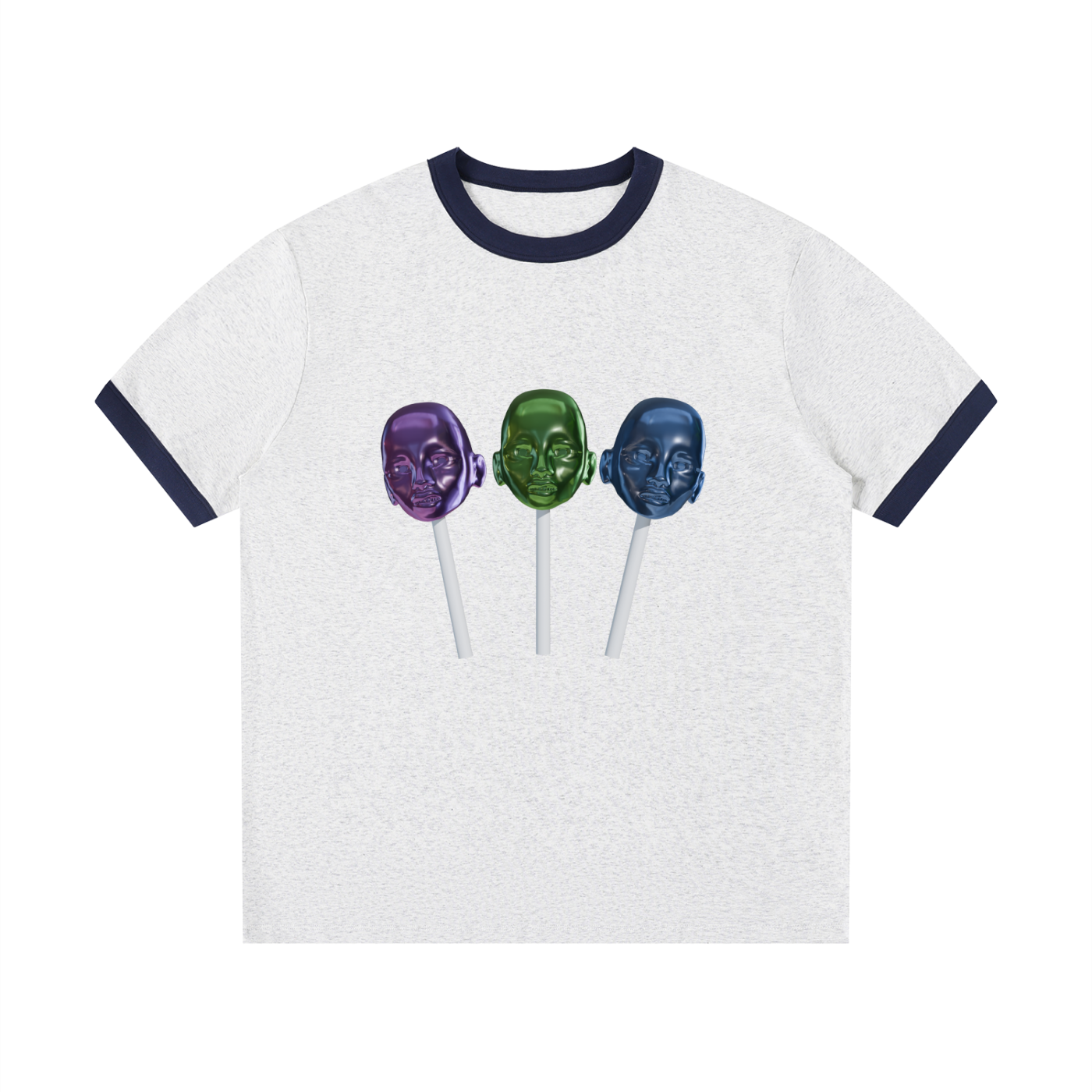 Lollipops Contrast Edge Ribbed Crewneck T-Shirt