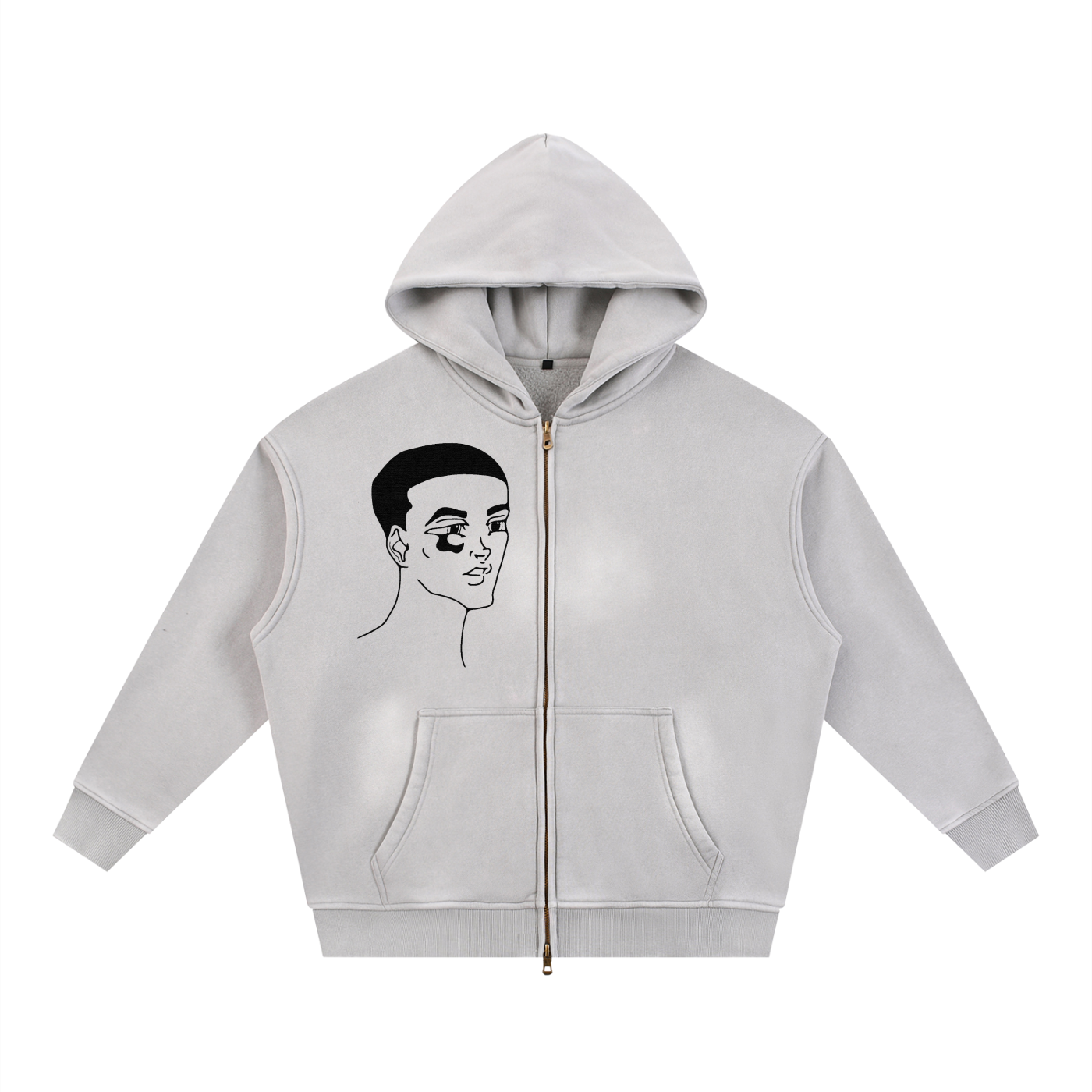 Phaeron-character design Sun fade Two-way Zipper Boxy Fleece Hoodie