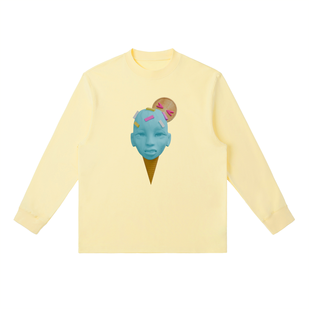 Mint ice cream Crewneck Long-Sleeve T-Shirt