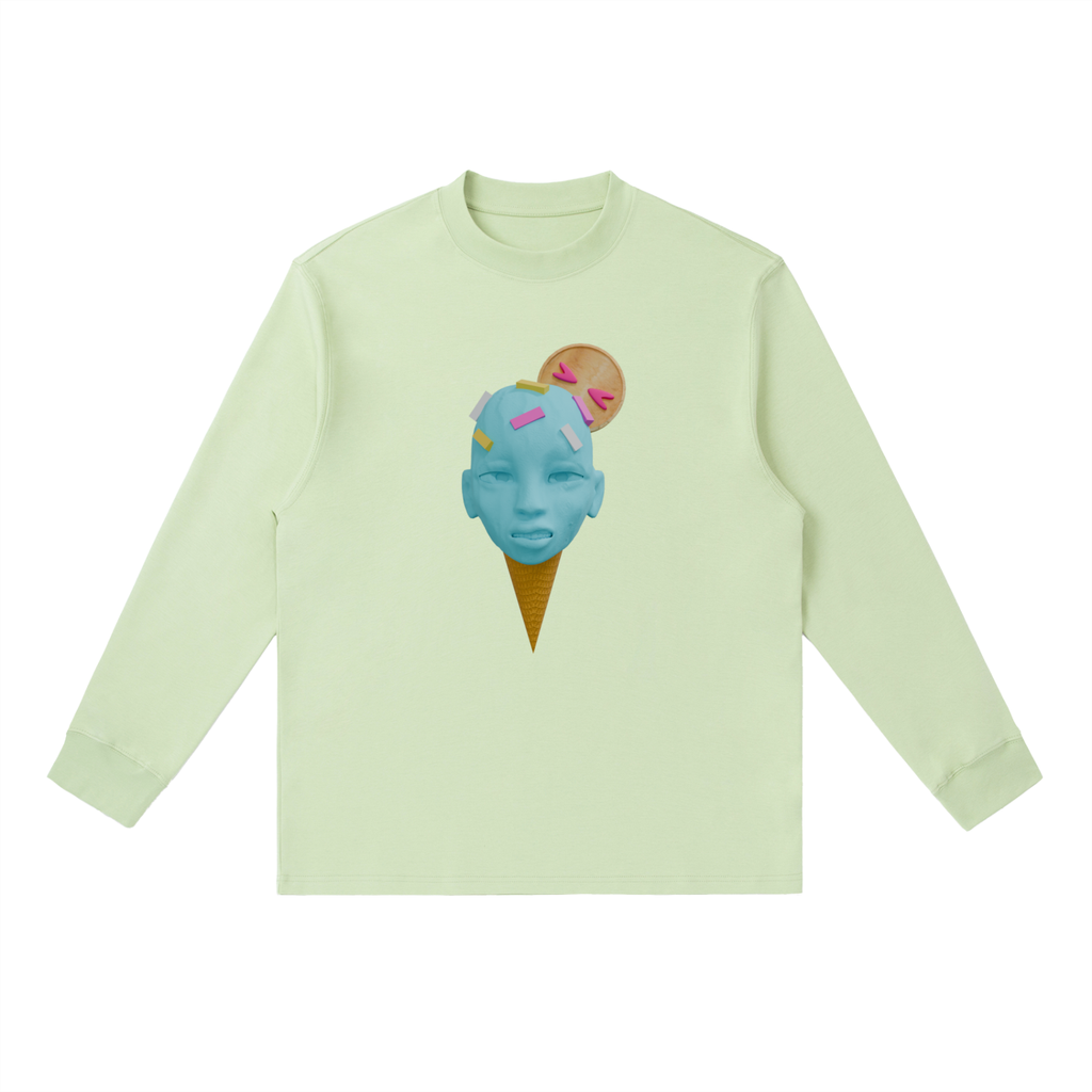 Mint ice cream Crewneck Long-Sleeve T-Shirt