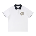 skull face Contrast Collar Raglan Polo Shirt
