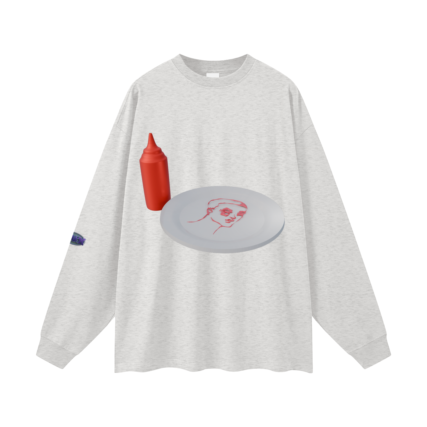 Phaeron-character design ketchup Oversized Unisex Long Sleeve T-Shirt