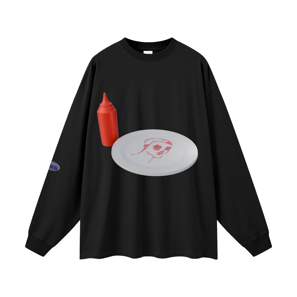 Phaeron-character design ketchup Oversized Unisex Long Sleeve T-Shirt