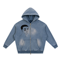 Phaeron-character design Sun fade Two-way Zipper Boxy Fleece Hoodie