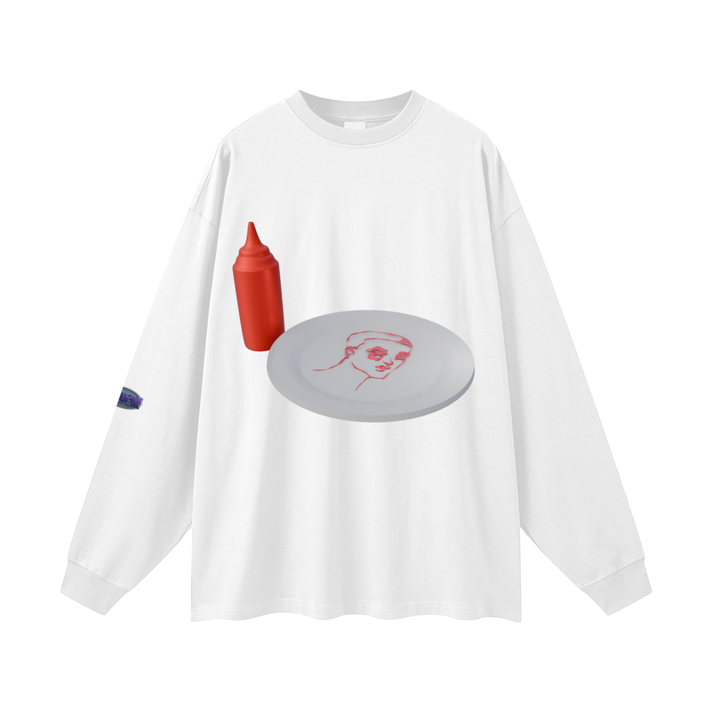 Phaeron-character design ketchup Oversized Unisex Long Sleeve T-Shirt