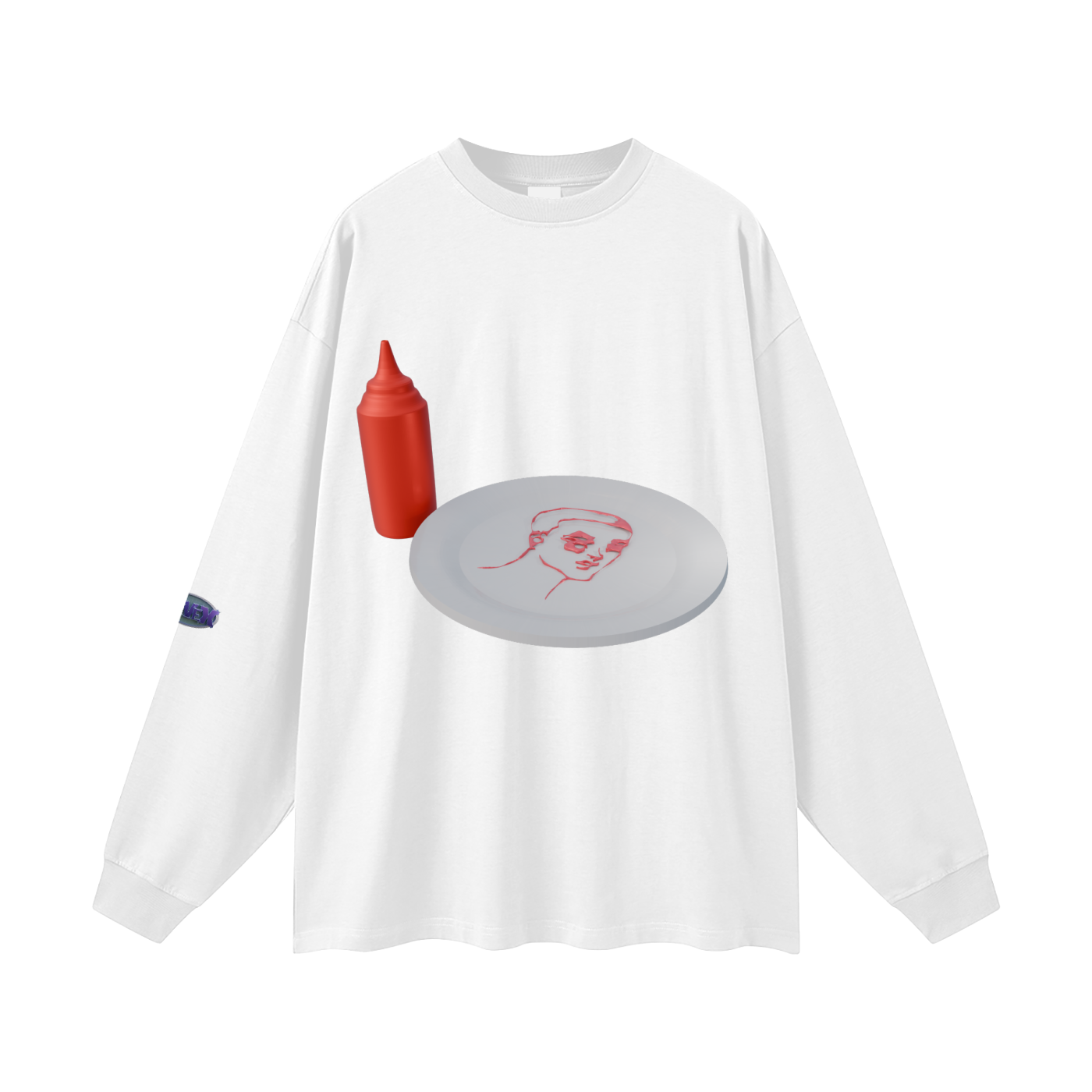 Phaeron-character design ketchup Oversized Unisex Long Sleeve T-Shirt